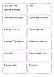 English Worksheet: Japan talking topics 