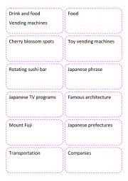 English Worksheet: Japan talking topics 