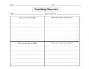 English Worksheet: Describing Character graphicorganizer