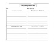 Describing Character graphicorganizer