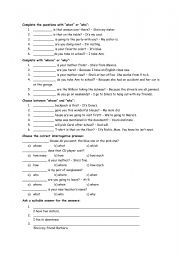 English Worksheet: Wh-questions
