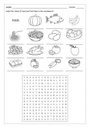 English Worksheet: ITEMS OF FOOD