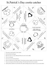 English Worksheet: St. Patricks day cootie catcher