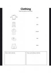 English Worksheet: Clothing