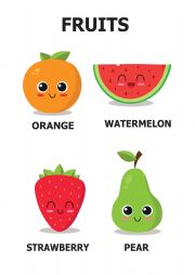 English Worksheet: FRUITS