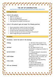 The Art of Conversation Worksheet