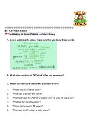 English Worksheet: St. Patricks History Listening