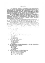 English Worksheet: bigfoot