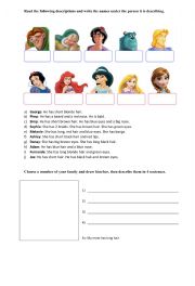 English Worksheet: Physical appearance - Descriptions
