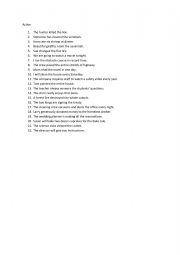 English Worksheet: Active to passive