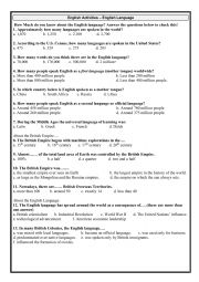 English Worksheet: History of English Language