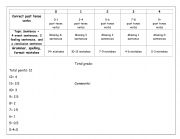 English Worksheet: Memory Story organizer and rubric