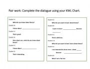 English Worksheet: Speaking using KWL chart