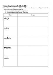 English Worksheet: Theatre vocabulary