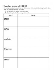 English Worksheet: Theatre vocabulary