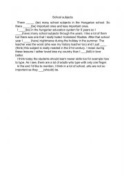 School subjects exercise