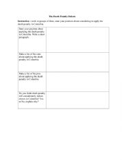 English Worksheet: The death penalty debate