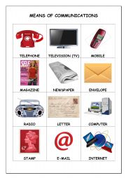 English Worksheet: Means of Communication