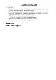 English Worksheet: quizz