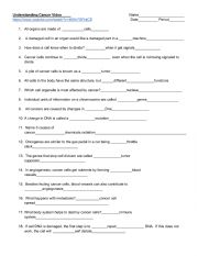 English Worksheet: Understanding Cancer