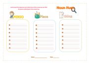 English Worksheet: Nouns Scavenger Hunt