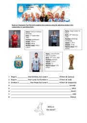 English Worksheet: Comparatives and superlatives with the Scaloneta and Messi