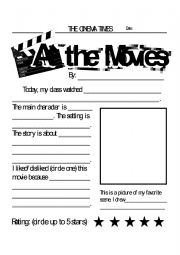 English Worksheet: At The Movies