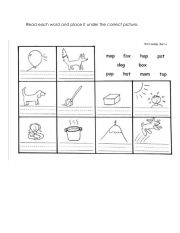 English Worksheet: short o