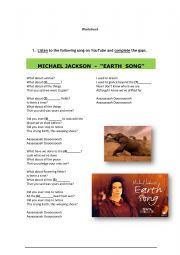 English Worksheet: Earth Song - Michael Jackson
