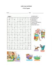 English Worksheet: chores word search