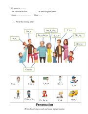 English Worksheet: family and jobs