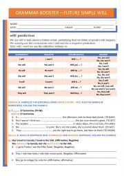 English Worksheet: Future simple Will