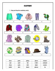 English Worksheet: Clothes