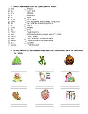English Worksheet: Cardinal and Ordinal Numbers
