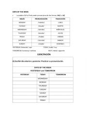 English Worksheet: Days of the week