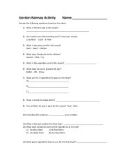 English Worksheet: Gordon Ramsey Questionnaire