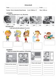 English Worksheet: exam children