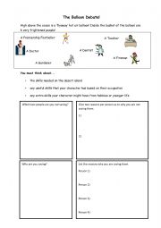 English Worksheet: Balloon Debate