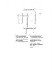 Accomodation Vocab Crossword