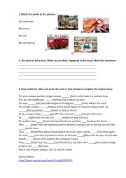 English Worksheet: Friends Short Film and passt simple Dill in