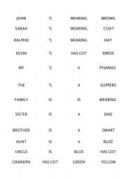 English Worksheet: Sentence scrabble- Possessives