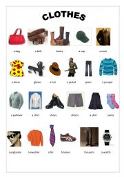 Clothes - ESL worksheet by semrashahin