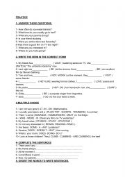 English Worksheet: Grammar practice