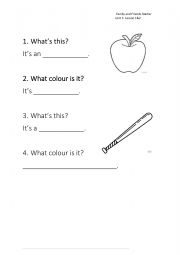 English Worksheet: Family and Friends Starter unit 1