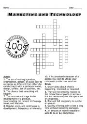 English Worksheet: Marketing and Technology Crossword