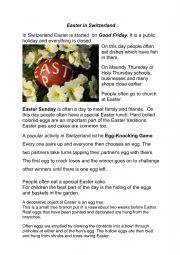English Worksheet: Easter in Switzerland