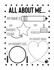 English Worksheet: All about me