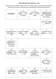 Verbs followed by -ing or to-infinitive