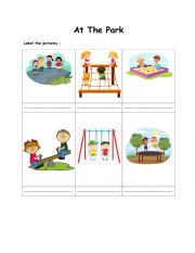 English Worksheet: At the park