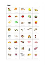 English Worksheet: Food